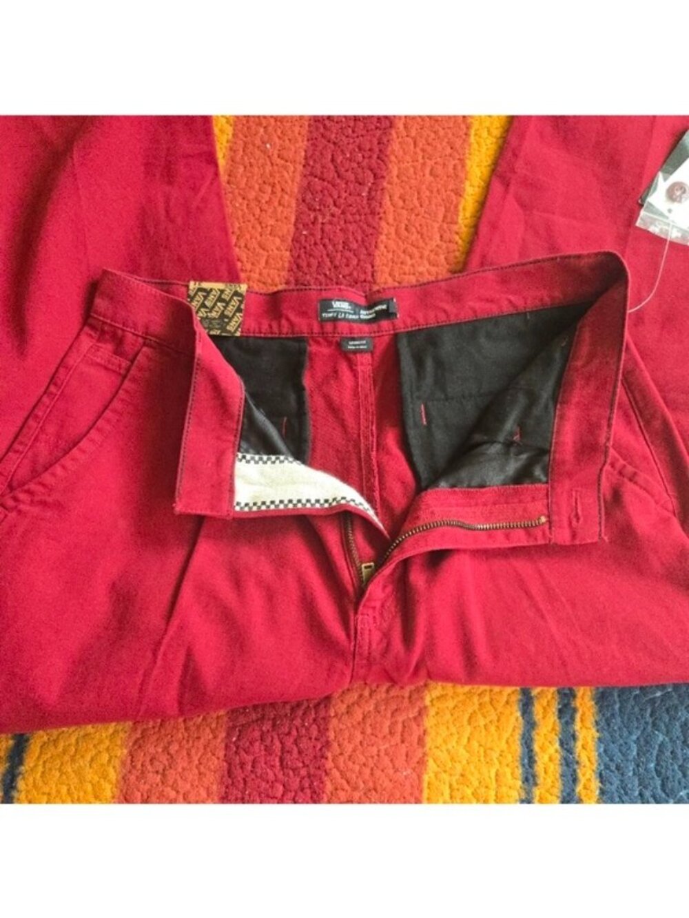 Vans Authentic Knost La Curren Chino Loose Fit Women 25 waist Red Cotton New 042 - Picture 5 of 11